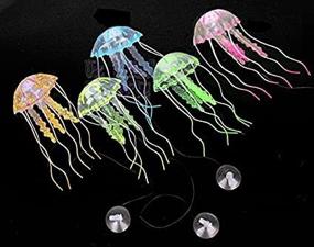 img 4 attached to 🐠 5-Piece CNZ Artificial Jellyfish with Glowing Effect for Aquarium Fish Tank