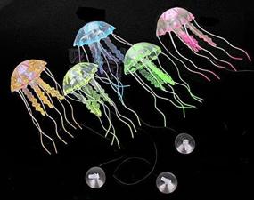 img 3 attached to 🐠 5-Piece CNZ Artificial Jellyfish with Glowing Effect for Aquarium Fish Tank