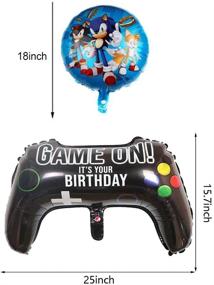 img 1 attached to 🎉 Sonic the Hedgehog Party Supplies: 27" Aluminum Balloons Set for Kids Baby Shower Birthday Party Décor - Includes Game Controller Foil Balloon (11pcs)