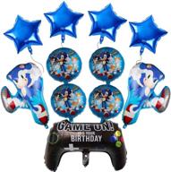 🎉 sonic the hedgehog party supplies: 27" aluminum balloons set for kids baby shower birthday party décor - includes game controller foil balloon (11pcs) logo