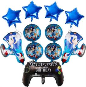 img 4 attached to 🎉 Sonic the Hedgehog Party Supplies: 27" Aluminum Balloons Set for Kids Baby Shower Birthday Party Décor - Includes Game Controller Foil Balloon (11pcs)