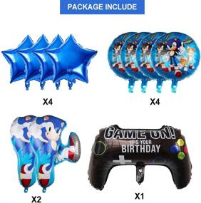 img 3 attached to 🎉 Sonic the Hedgehog Party Supplies: 27" Aluminum Balloons Set for Kids Baby Shower Birthday Party Décor - Includes Game Controller Foil Balloon (11pcs)