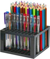 🖊️ efficient 96 hole pencil & brush holders: 2 pack desk organizer for pens, paint brushes, colored pencils, and more - storage & organizing crate logo