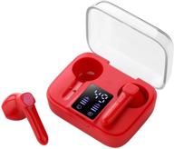 🎧 taipow red wireless earbuds bluetooth 5.0 headphones with mic – 20h playtime & wireless charging logo