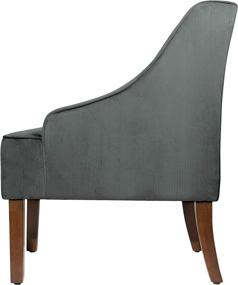 img 2 attached to 🪑 Stylish Velvet Swoop Arm Accent Chair in Dark Gray by HomePop - Add Elegance to Your Home Décor