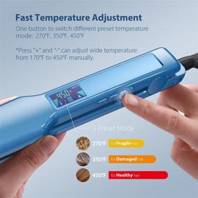 img 3 attached to Nano Titanium Hair Straightener, 1.75 Inch Wide Plate, Instant Heat-up, Dual Voltage Flat Iron for Hair (Blue)