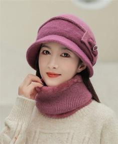 img 2 attached to Scarf Womens Beanie Knitted Outdoor