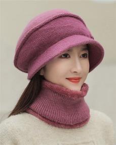 img 1 attached to Scarf Womens Beanie Knitted Outdoor