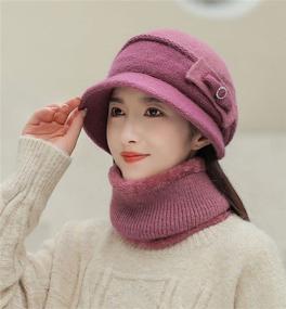 img 3 attached to Scarf Womens Beanie Knitted Outdoor