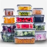 🍱 extra large 28-piece bpa-free food storage containers with lids: airtight, leak-proof freezer containers for meat, fruit, vegetables & more - perfect for kitchen pantry storage логотип