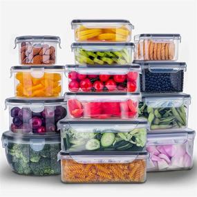 img 4 attached to 🍱 Extra Large 28-Piece BPA-Free Food Storage Containers with Lids: Airtight, Leak-Proof Freezer Containers for Meat, Fruit, Vegetables & More - Perfect for Kitchen Pantry Storage