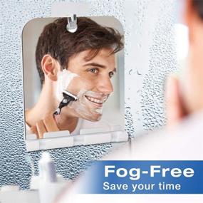 img 3 attached to 🪞 Fogless Shaving Mirror with Razor Hook: No-Fog Bathroom Shaving Mirror for Shower – Acrylic Shatterproof, Lightweight and Portable Wall Hanging Mirror (Square)