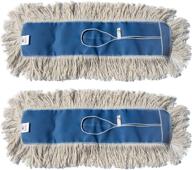 2-pack of nine forty industrial cotton dust mop head refills, commercial grade, 24-inch wide x 5-inch size – replacement for usa floors logo