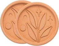 goodful brown sugar saver and softener, leaf design, reusable clay disc, 2 pack, terracotta logo