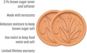 img 3 attached to Goodful Brown Sugar Saver and Softener, Leaf Design, Reusable Clay Disc, 2 Pack, Terracotta