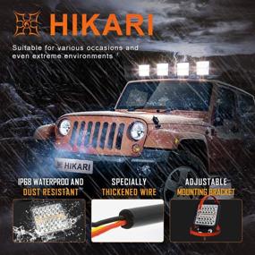 img 1 attached to 🚨 Hikari 2021 New 4 Inch LED Bar: Square Spot Flood Warning, 2PCS, 5 Light Modes, 16000LM, Top Chips - Ideal for Pickup Trucks, Jeep, Ford, ATV, UTV, SUV, Boat