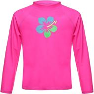 🌺 stylish dayu girls' flower long sleeve rashguard: trendy and protective swimwear logo