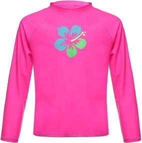 img 4 attached to 🌺 Stylish Dayu Girls' Flower Long Sleeve Rashguard: Trendy and Protective Swimwear