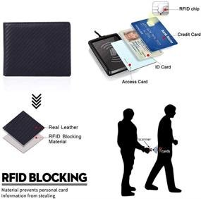 img 3 attached to 👔 Lositto Men's Genuine Black Nappa Wallets, Card Cases & Money Organizers - Excellent Men's Accessories for Blocking