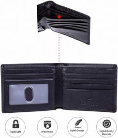 img 4 attached to 👔 Lositto Men's Genuine Black Nappa Wallets, Card Cases & Money Organizers - Excellent Men's Accessories for Blocking