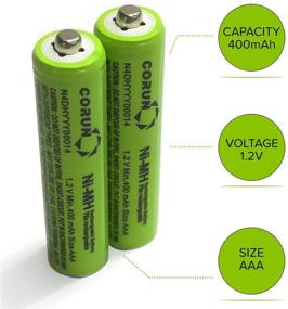 img 2 attached to 🔋 2-Pack Corun N4DHYYY00014 1.2V 400mAh OEM AAA Batteries for Panasonic Cordless Phone BK-40AAABU KX-TGE463 S KX-TGE445 B KX-TGE433 B KX-TGE274 S KX-TGE275 S KX-TGD224 N KX-TGE475 S