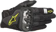 🧤 alpinestars smx-1 air v2 motorcycle riding glove for men - black/fluorecent yellow (small) logo