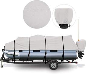 img 4 attached to 🚤 Enhanced Waterproof Ripstop 800D Trailerable Pontoon Boat Cover with Motor Protection