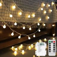 🌟 enhance your decor with battery operated led globe string lights - 2-pack, 52ft total length, 120 leds - waterproof & remote controlled for christmas, weddings & more! логотип