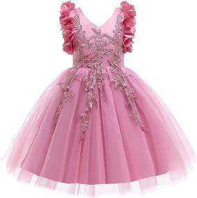 img 4 attached to 🌸 Weileenice Flower Girl Lace Dress - Perfect for Pageants, Weddings & Holiday Parties!