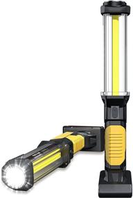 img 4 attached to WARSUN Rechargeable LED Work Light - Portable Flashlight with Magnetic Base –1500 Lumens COB Work Lights, Handheld Worklight for Outdoors, Car Repair, Machine & Emergency Inspections, with Hook