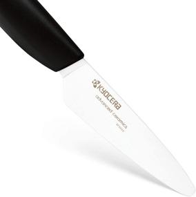 img 2 attached to 🔪 Kyocera Advanced Ceramic 3-inch Paring Knife with Vertical Double Edge Peeler, Black: Efficient and Versatile Kitchen Tool