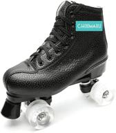 chiximaxu youth and adult roller skates - quad rink skate speed boots for indoor and outdoor use logo