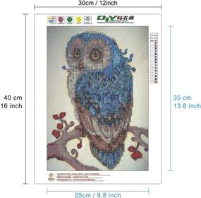 img 3 attached to 🦉 Enhance Your Home Decor with MXJSUA 5D Diamond Painting Kit - DIY Crystal Rhinestone Arts Craft, Blue Owl Design, 12x16in