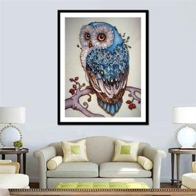 img 2 attached to 🦉 Enhance Your Home Decor with MXJSUA 5D Diamond Painting Kit - DIY Crystal Rhinestone Arts Craft, Blue Owl Design, 12x16in