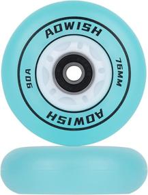 img 3 attached to 🔆 AOWISH 76mm LED Flash Ripstick Wheels - Light Up Ripstik Wheels with Flashing Ripsurf Caster Board Replacement, 90A & ABEC-9 Bearings (2-Pack)