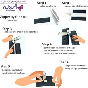 img 1 attached to Nuburi - Size #5 Zipper by The Yard: Create Your Own Bulk Zipper with 5 Yards and 15 Pulls (Black Color)