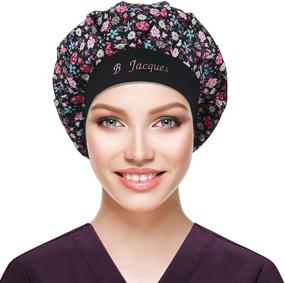 img 4 attached to 🧢 ABAMERICA Bouffant Caps: Versatile Working Hats with Button and Sweatband - Perfect Fit for Women and Men, One-Size-Fits-All