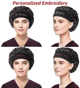 img 2 attached to 🧢 ABAMERICA Bouffant Caps: Versatile Working Hats with Button and Sweatband - Perfect Fit for Women and Men, One-Size-Fits-All