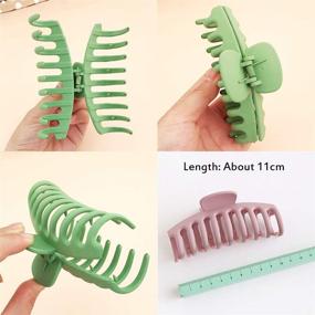 img 1 attached to 🦁 6PCS 4-Inch Matte Big Hair Claw Clips - Large Nonslip Hair Clips with Strong Hold for Thick Hair Women and Girls (Available in 6 Colors)