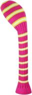 scott edward knit hybrid golf club covers - perfect fit for hybrids/ut - classic fine stripes with long neck - fun and fresh colors logo