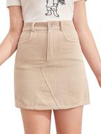 👗 stylish and versatile: milumia girl's high waisted corduroy mini skirt with pockets logo