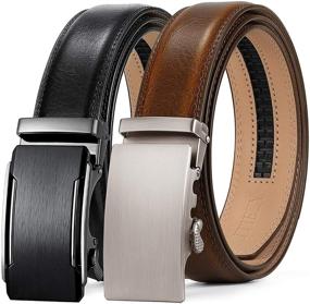 img 4 attached to 👖 ITIEZY Genuine Leather Ratchet Automatic Adjustable Belt