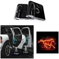 🚗 upgraded universal car door led logo projector light with sensor - ghost shadow welcome lamp (2pcs) featuring mustang horse design logo