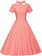 gowntown women's 1950s vintage retro swing pocket rockabilly dress with stretch logo