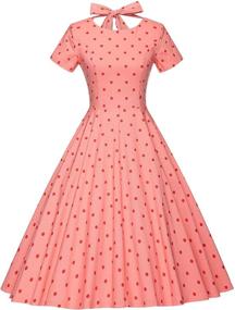 img 4 attached to GownTown Women's 1950s Vintage Retro Swing Pocket Rockabilly Dress with Stretch