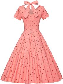 img 3 attached to GownTown Women's 1950s Vintage Retro Swing Pocket Rockabilly Dress with Stretch