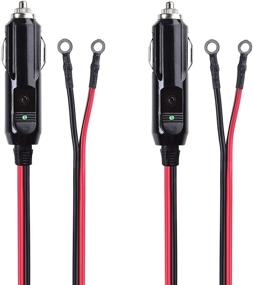 img 4 attached to 🔌 Cable Matters 2-Pack 12V Car Power Inverter Cord - 15 Feet with Eyelet Terminals and 15A Fuse