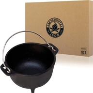 🔥 preseasoned medium backcountry iron 4.75" cast iron cauldron for wicca, witchcraft, and altar supplies - ideal for athame, incense, candles, cloth, potpourri logo