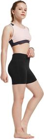 img 1 attached to BALEAF Girl's Volleyball Dance Biker Shorts: Youth Athletic Running Yoga Gym Spandex Shorts with Pocket for Active Girls