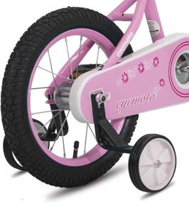 img 2 attached to 🚲 CYCMOTO Flower Girls Bike with Basket & Bell: 14" & 16" Kids Bike for Age 3-6 Years (Blue Purple Pink)